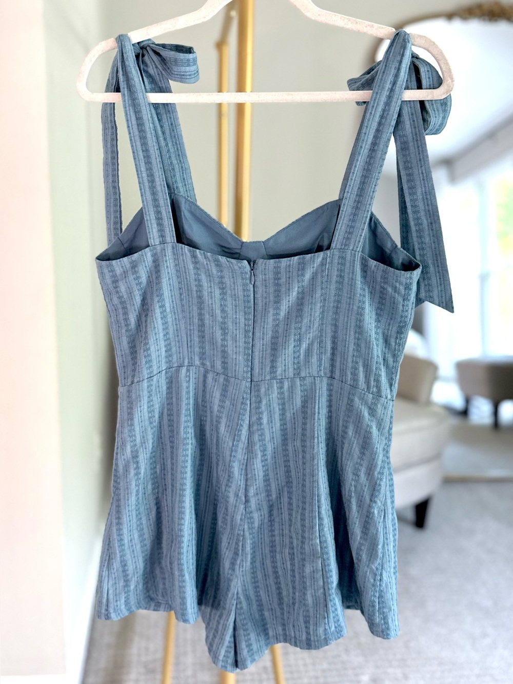 Lovers + Friends Bentley Coquette Romper in Blue - Size Medium - Picture 6 of 7